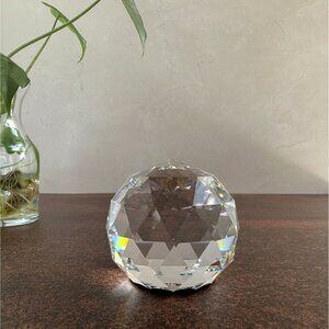 Baccarat Crystal Faceted Paperweight Vintage Modern